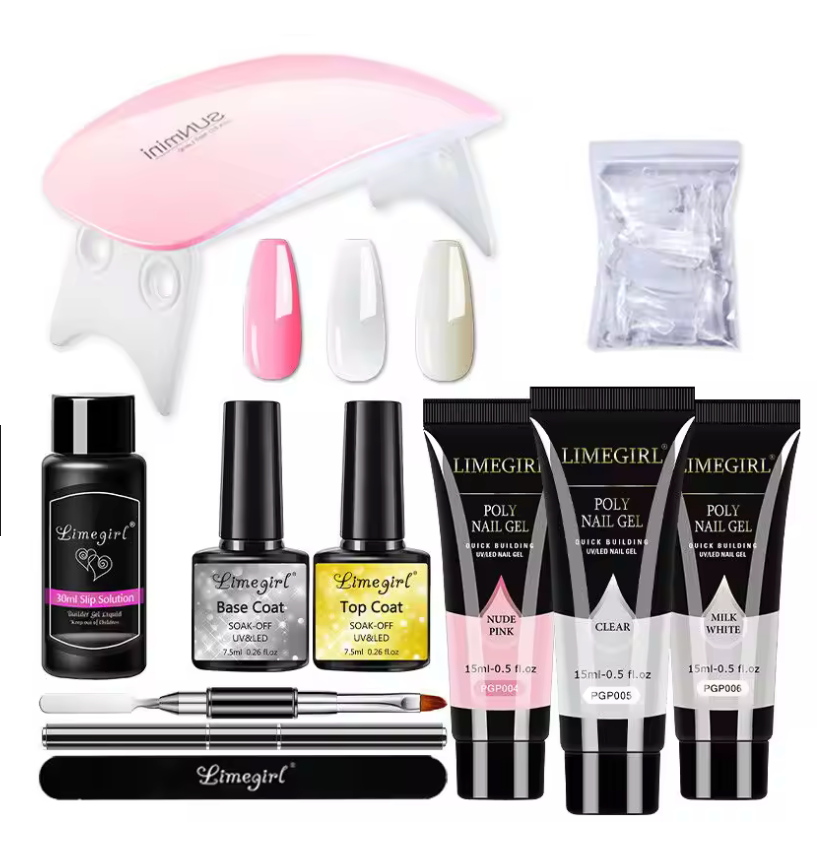 Complete Quick Extension Polygel Nail Gel Kit – Multi-Colour Polygel Nail Art Set