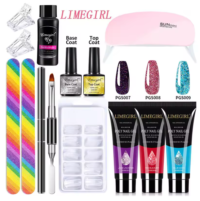 Complete Quick Extension Polygel Nail Gel Kit – Multi-Colour Polygel Nail Art Set