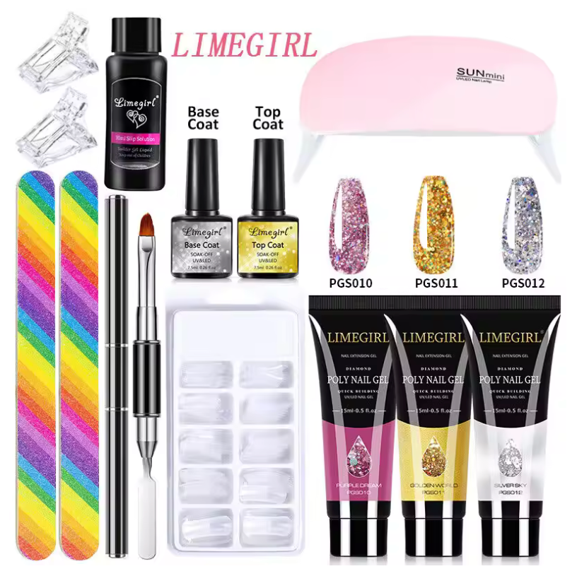 Complete Quick Extension Polygel Nail Gel Kit – Multi-Colour Polygel Nail Art Set