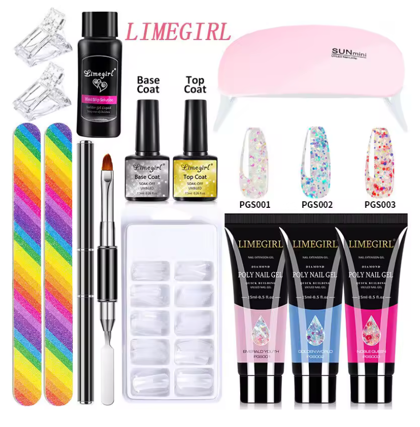 Complete Quick Extension Polygel Nail Gel Kit – Multi-Colour Polygel Nail Art Set